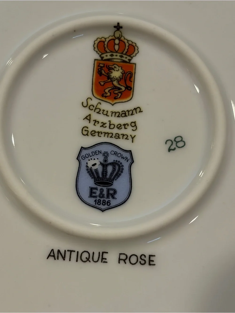 Vtg Schumann Arzberg Germany Bavaria Plate Platter Anti Rose 12” #28 Hand Paint